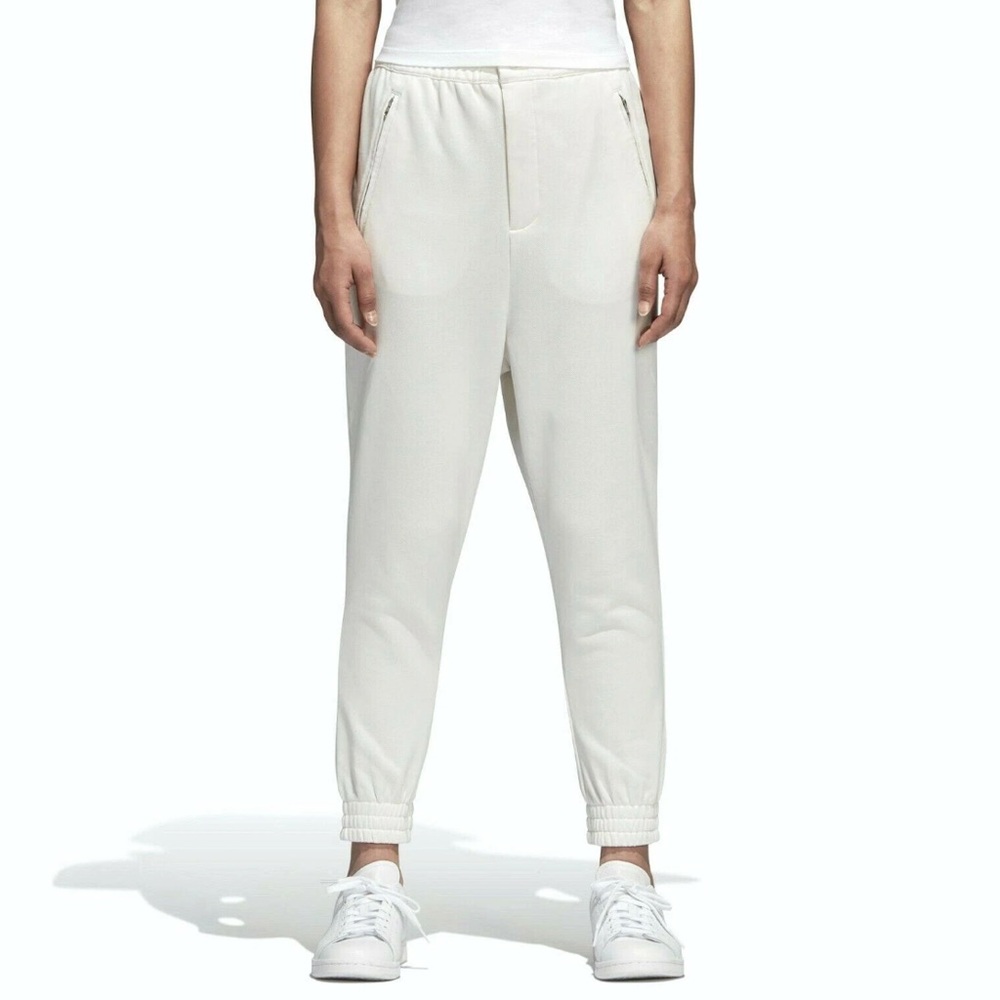 Sz US Adidas Women Originals Training Kaval Cuffed jogger Pants Chalk White